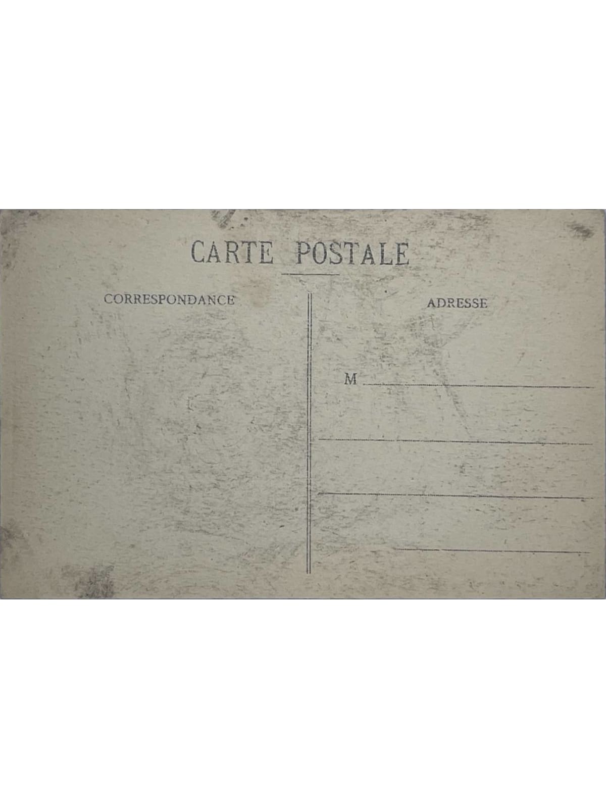 Verso de la carte postale