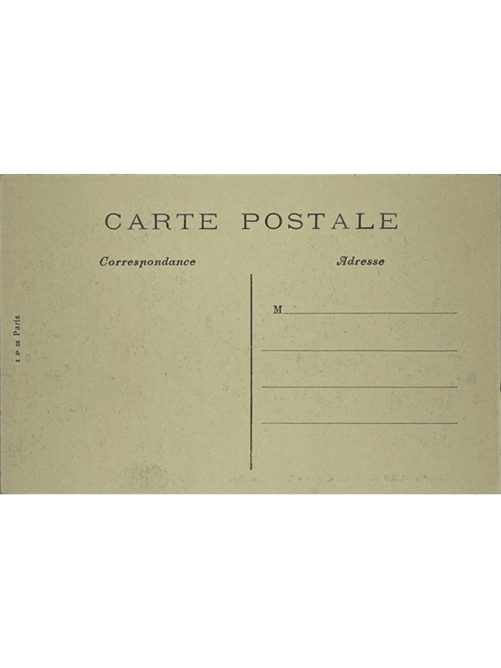Verso de la carte postale