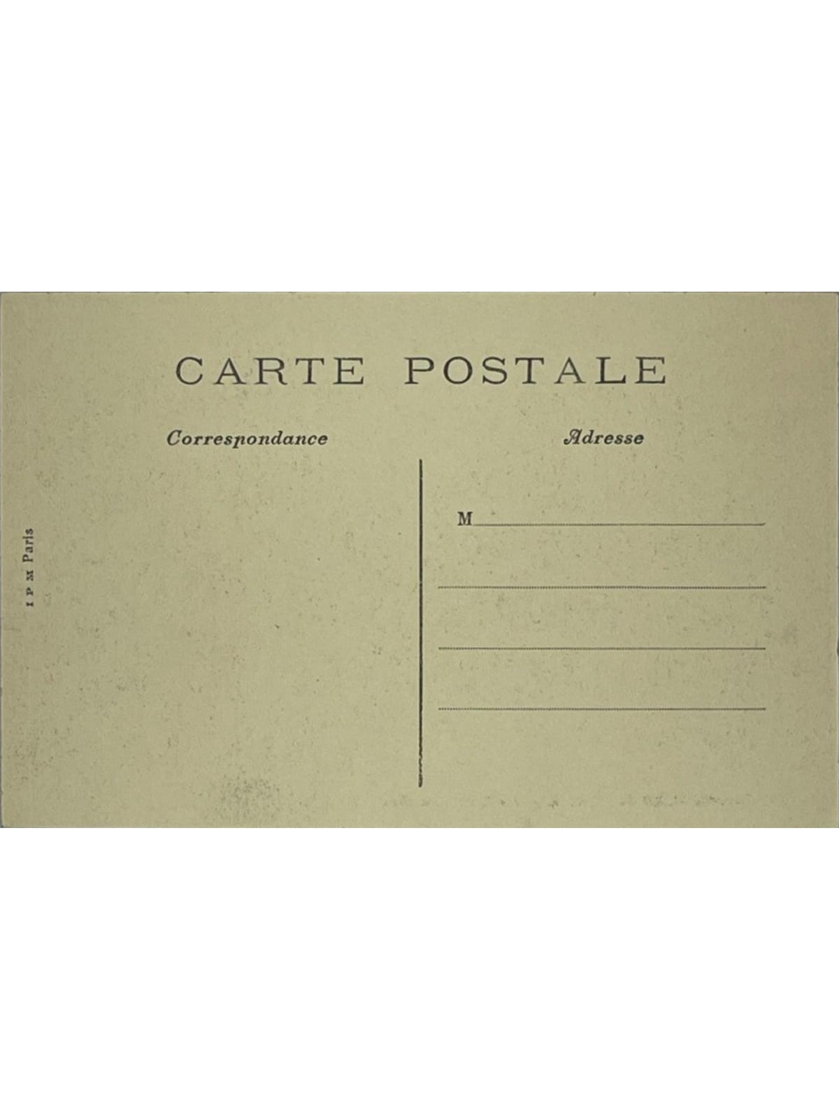 Verso de la carte postale
