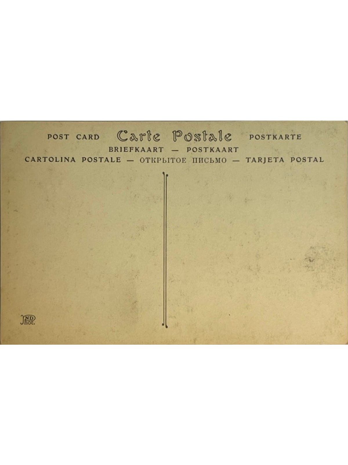 Verso de la carte postale