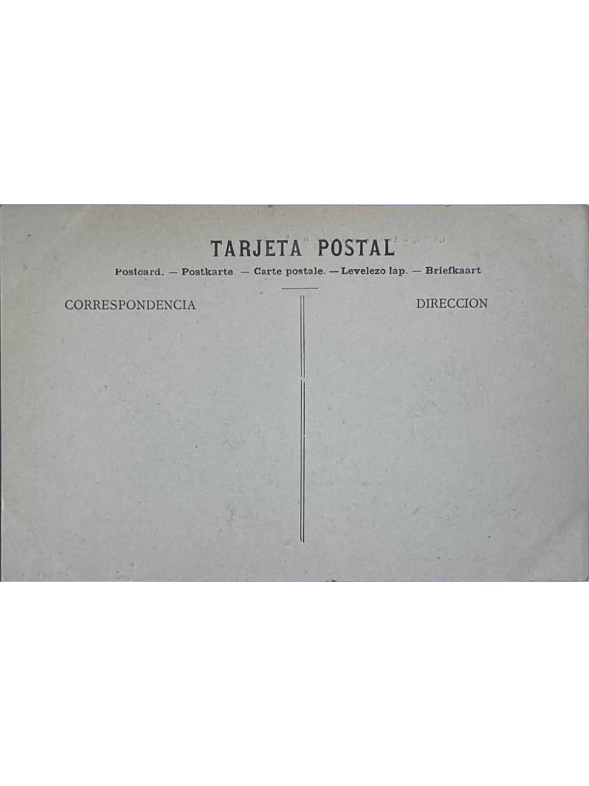 Verso de la carte postale