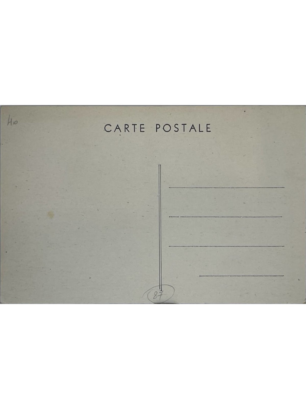 Verso de la carte postale