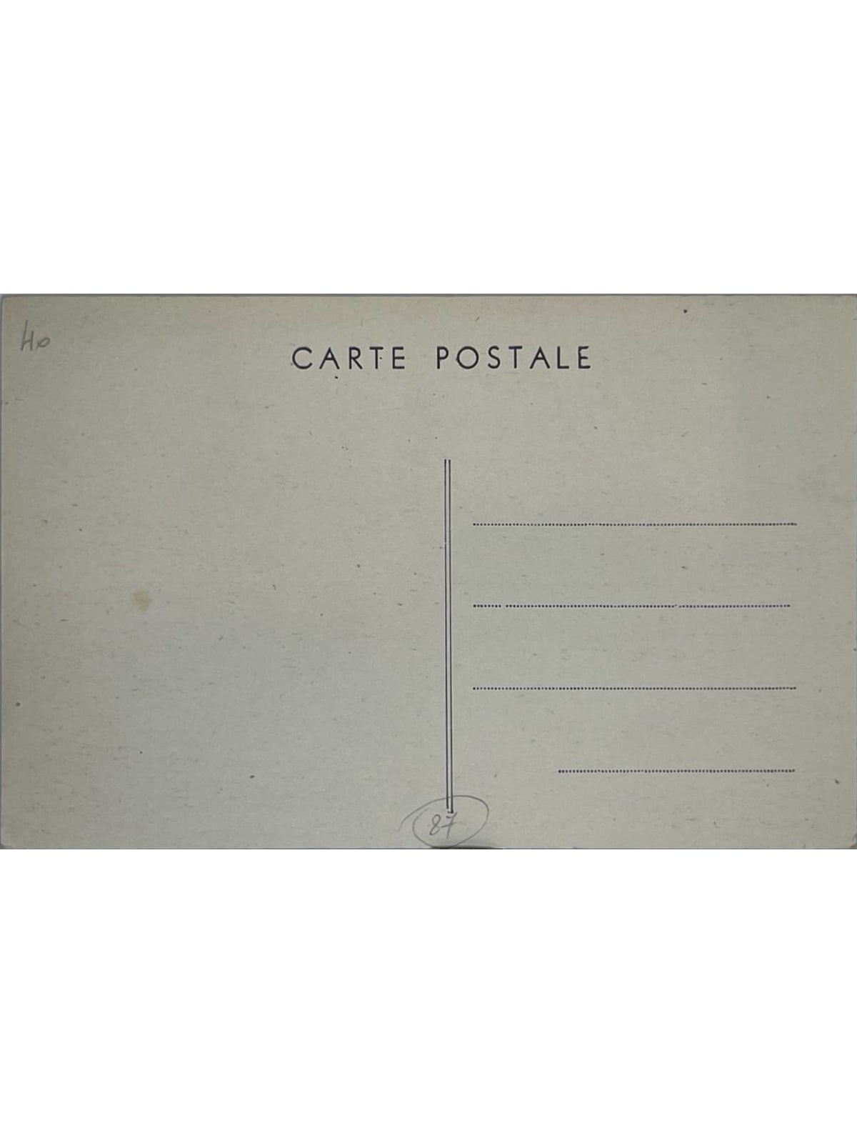 Verso de la carte postale