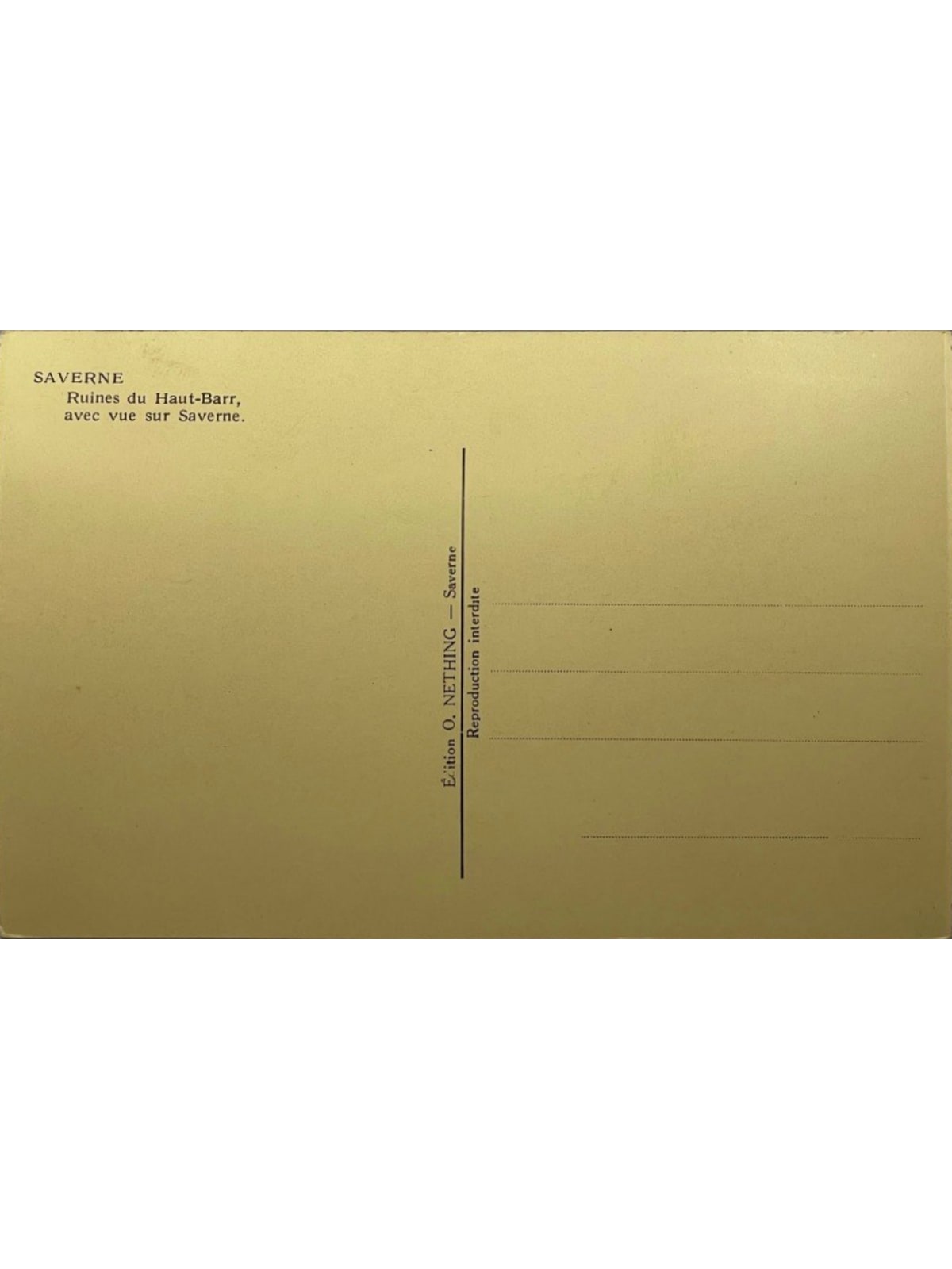 Verso de la carte postale