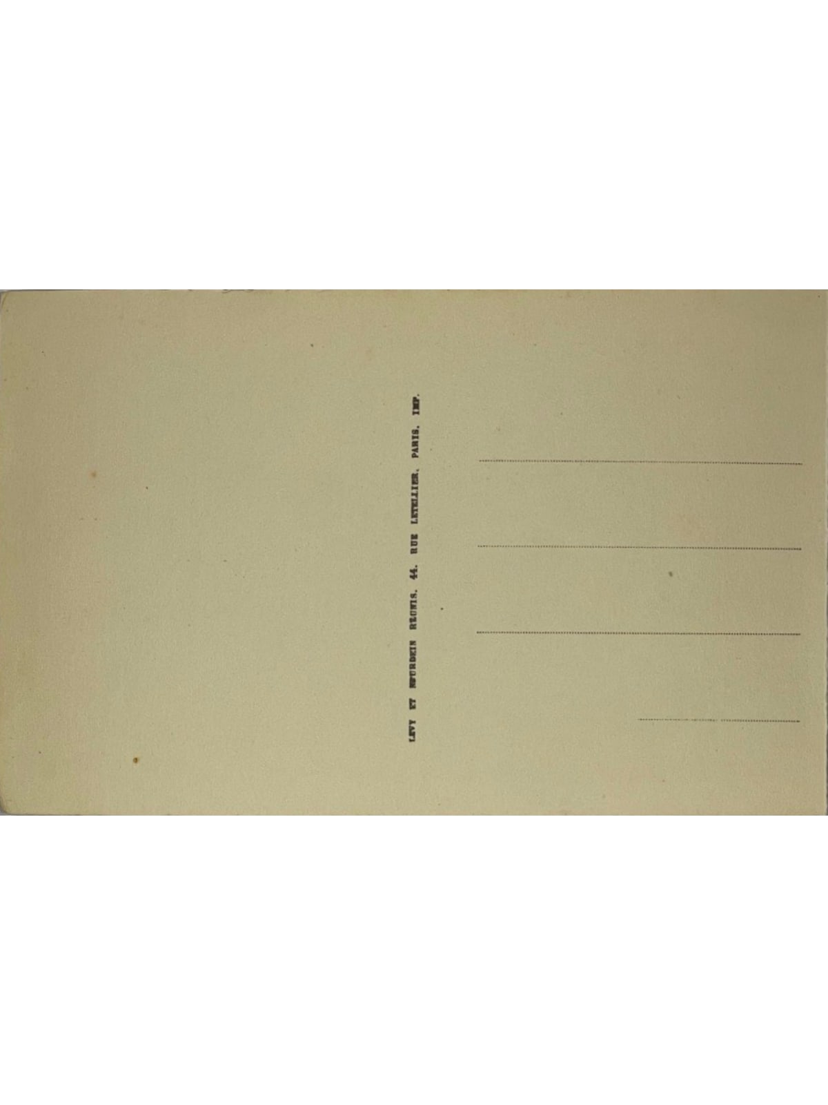 Verso de la carte postale