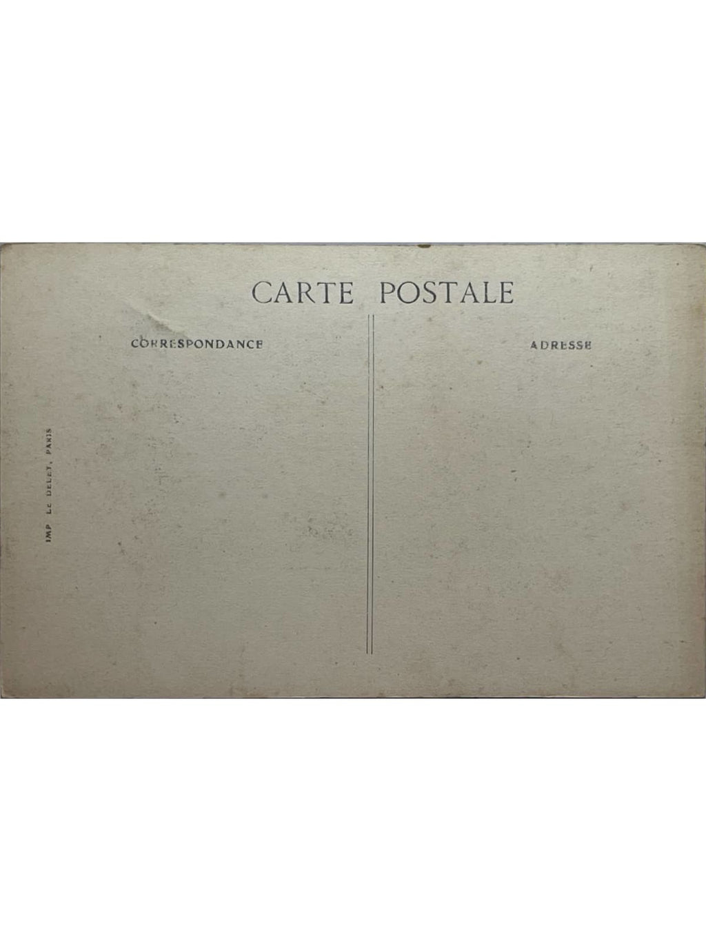 Verso de la carte postale