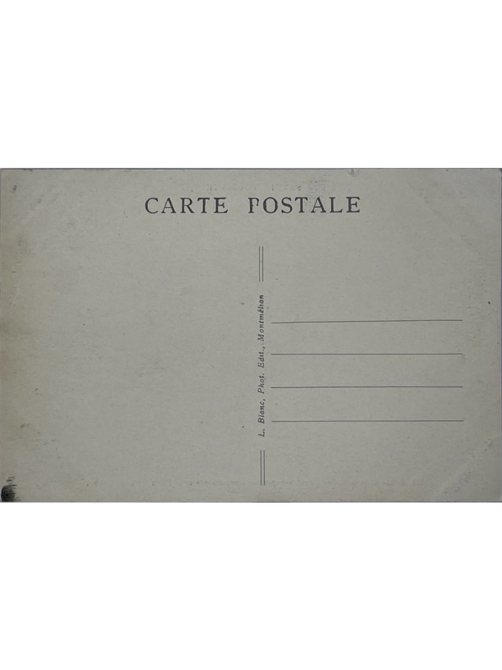 Verso de la carte postale