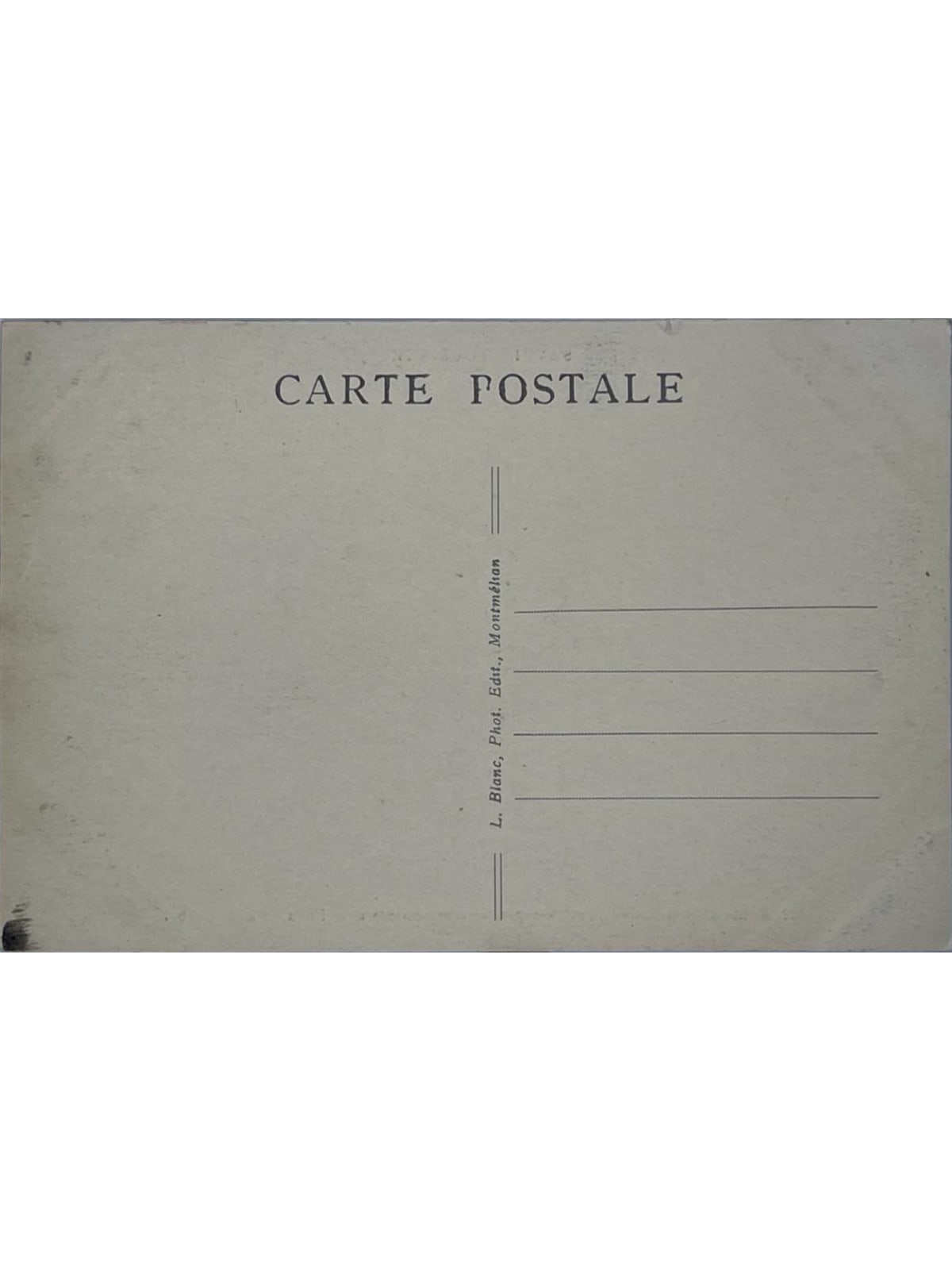Verso de la carte postale