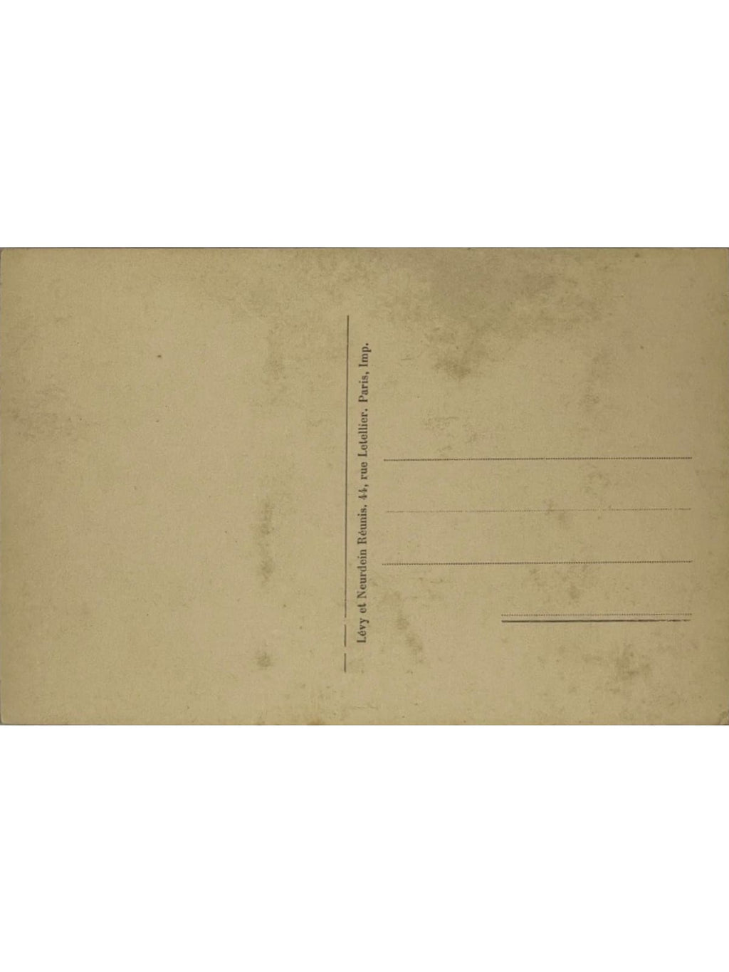 Verso de la carte postale