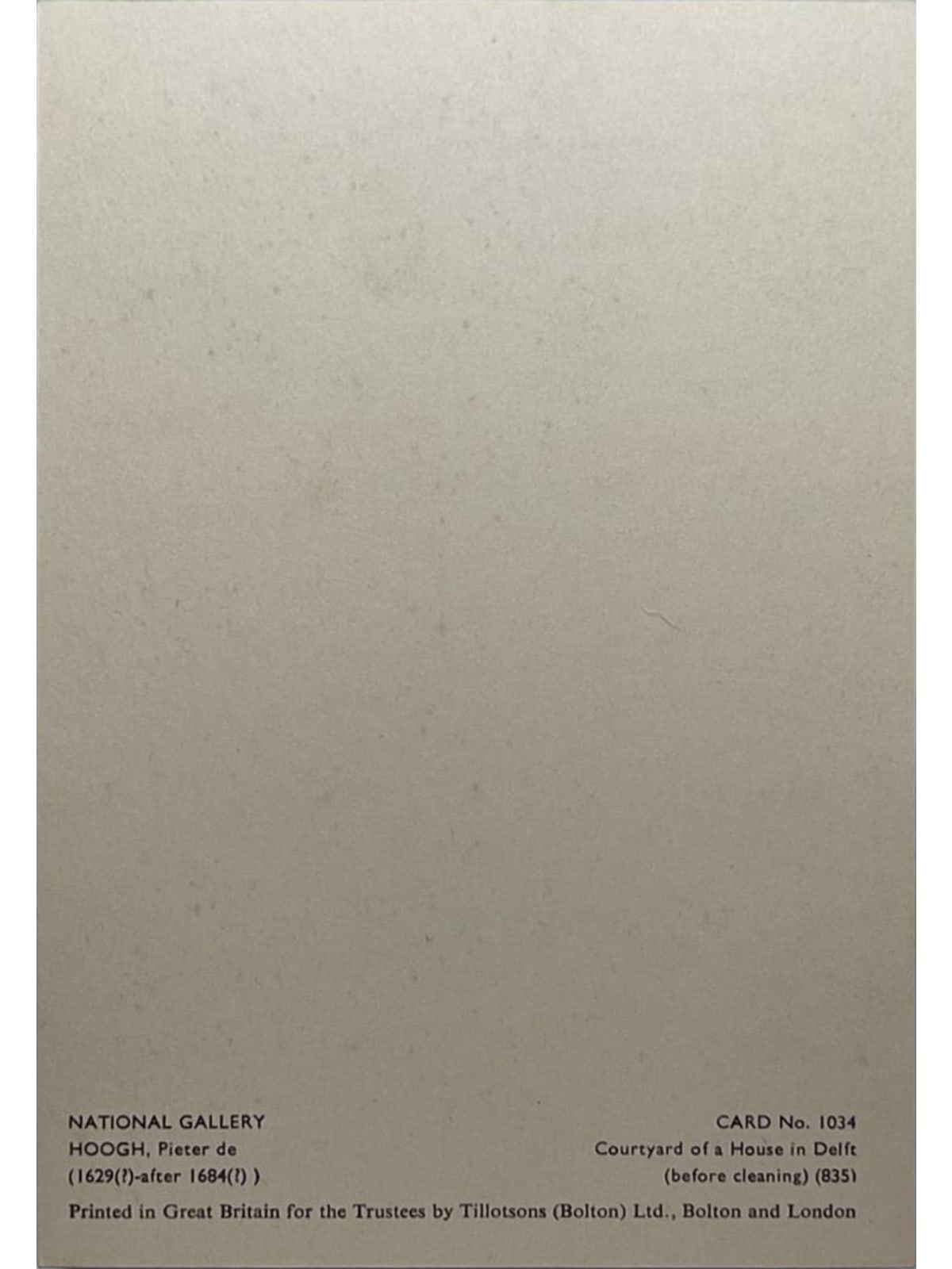 Verso de la carte postale