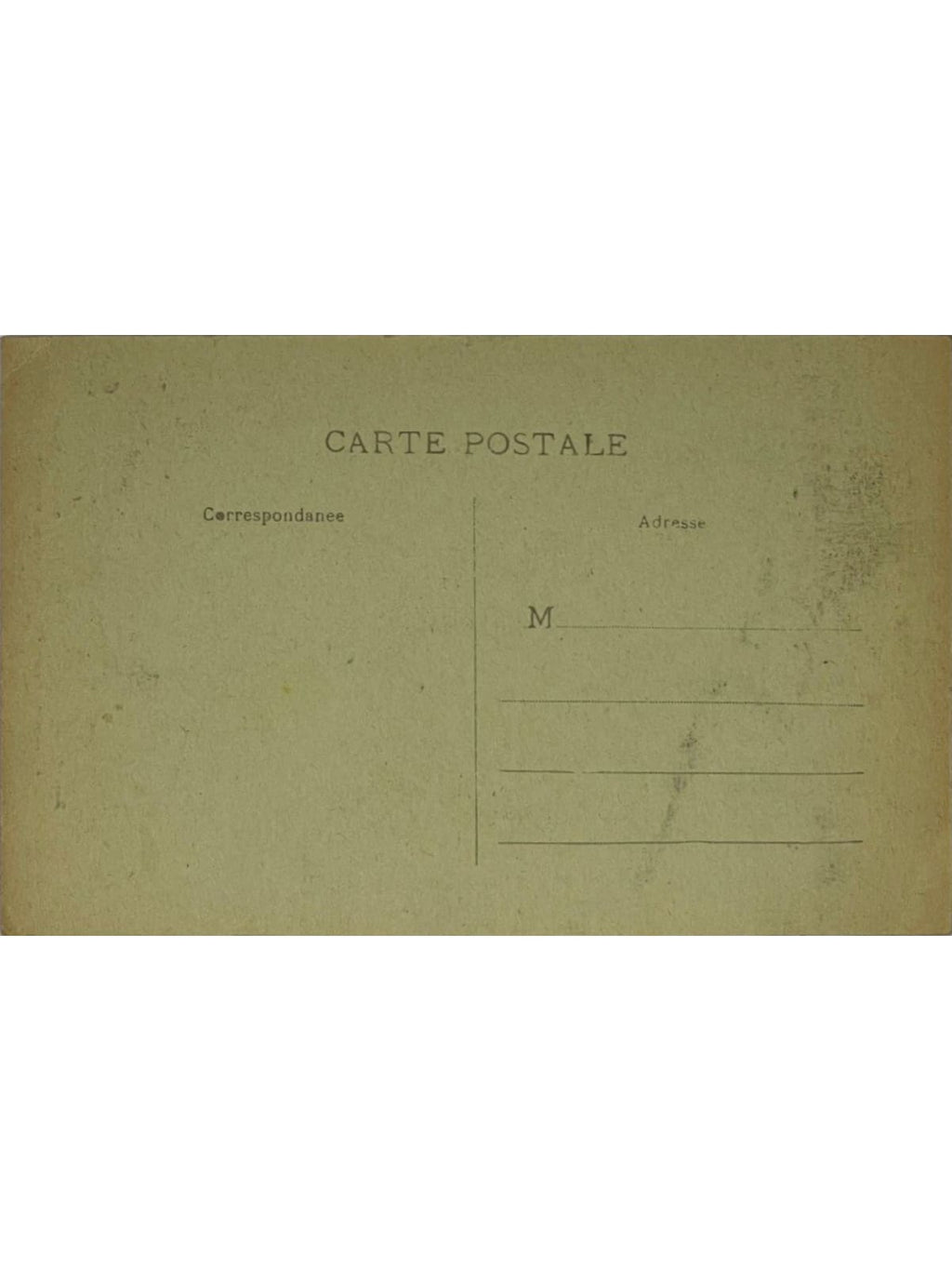 Verso de la carte postale