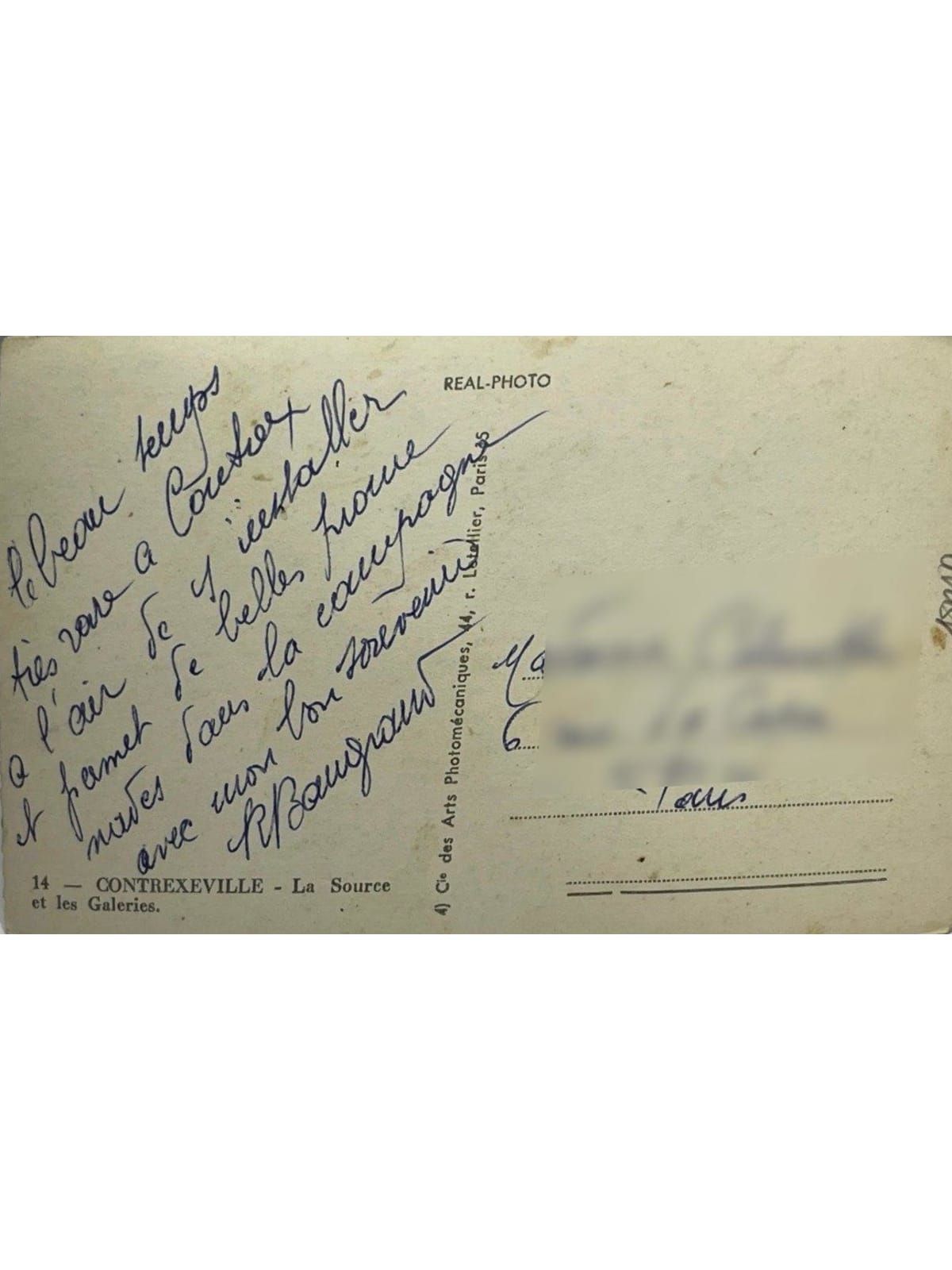 Verso de la carte postale