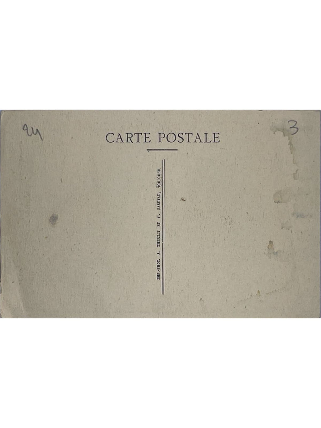 Verso de la carte postale