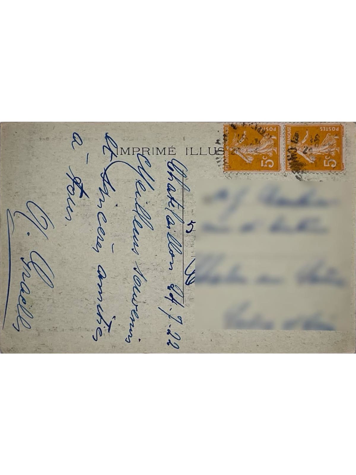 Verso de la carte postale