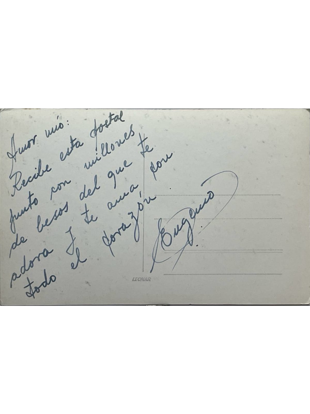 Verso de la carte postale