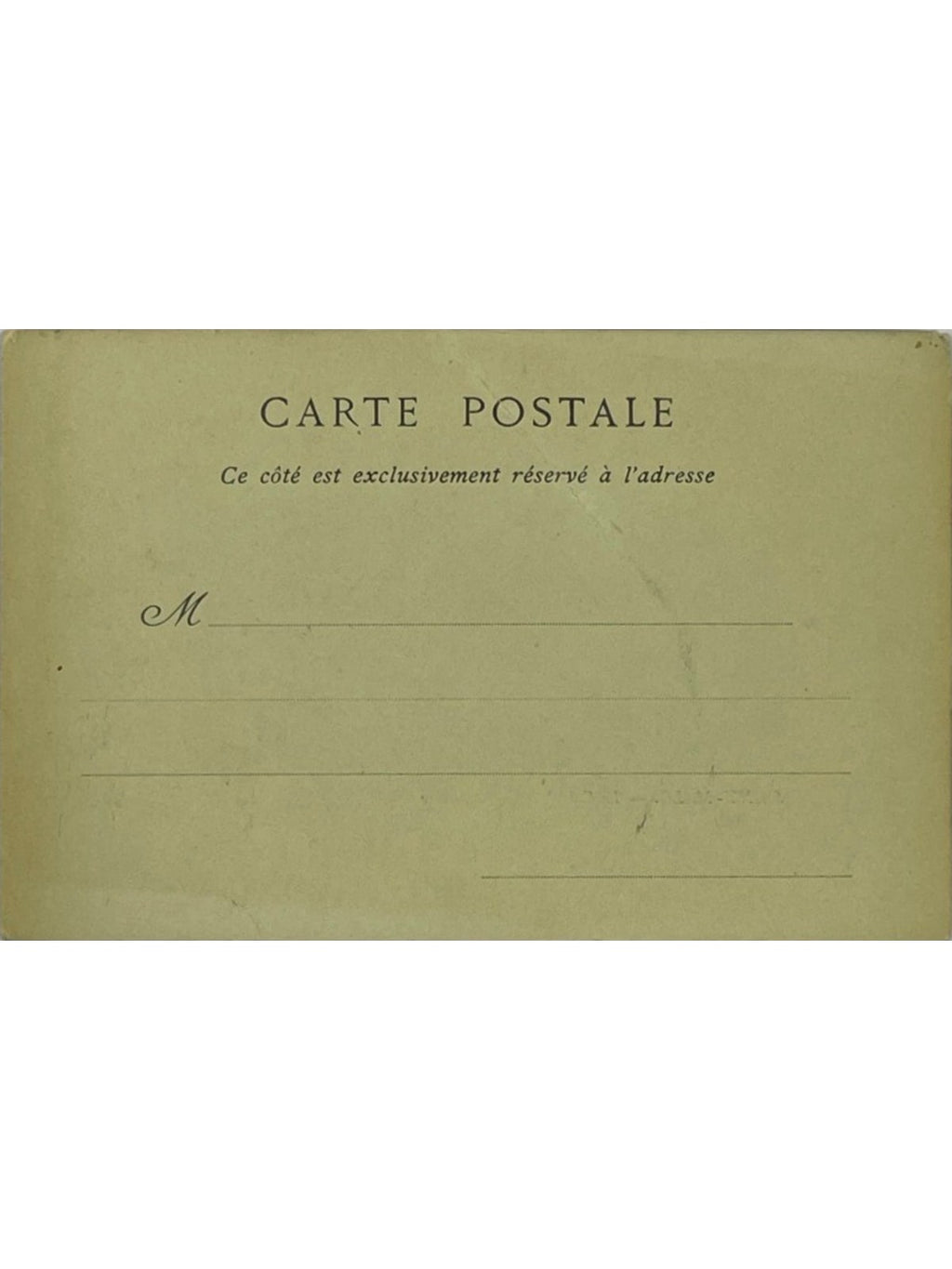 Verso de la carte postale