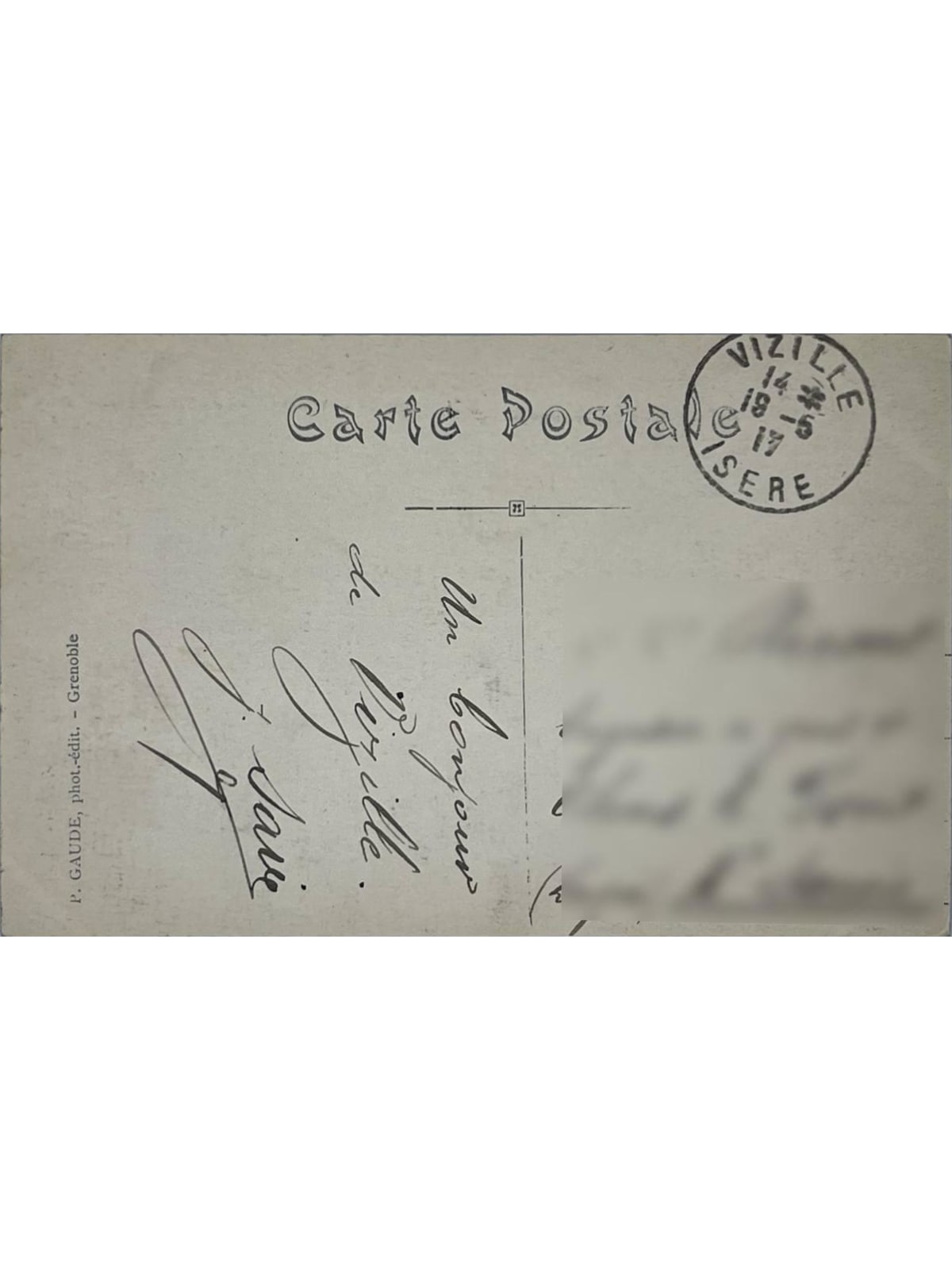 Verso de la carte postale