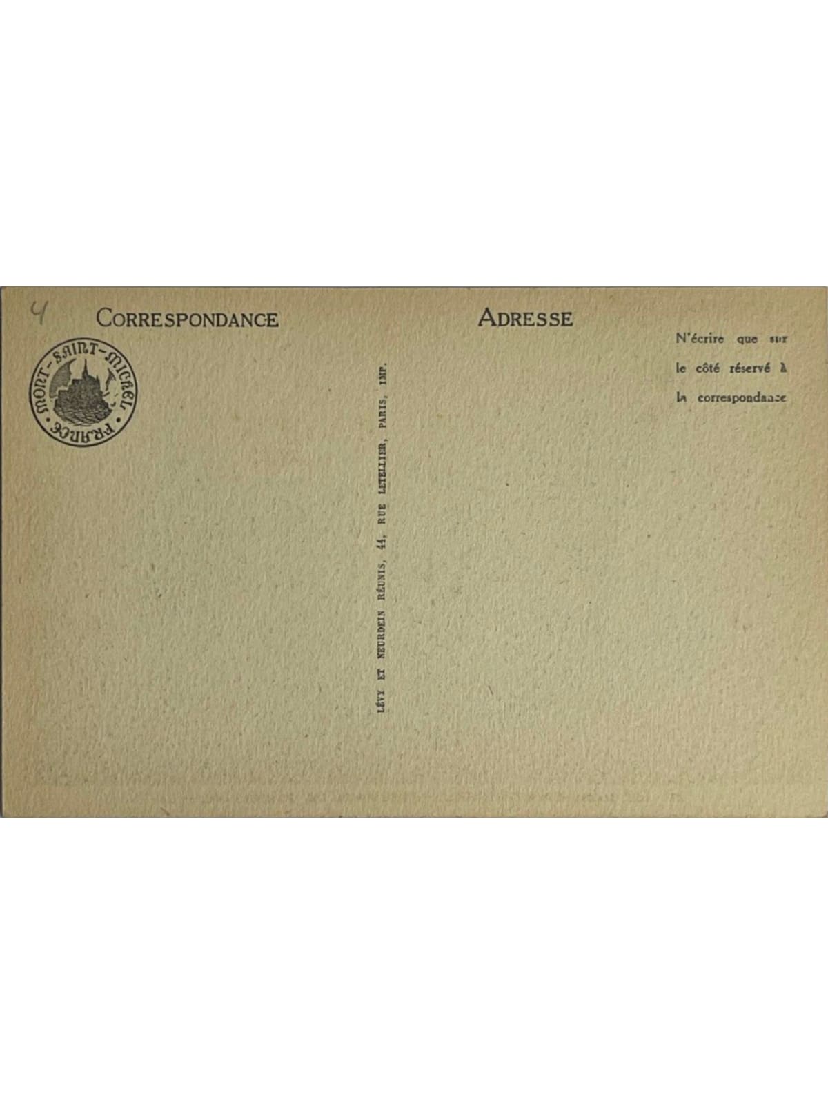 Verso de la carte postale