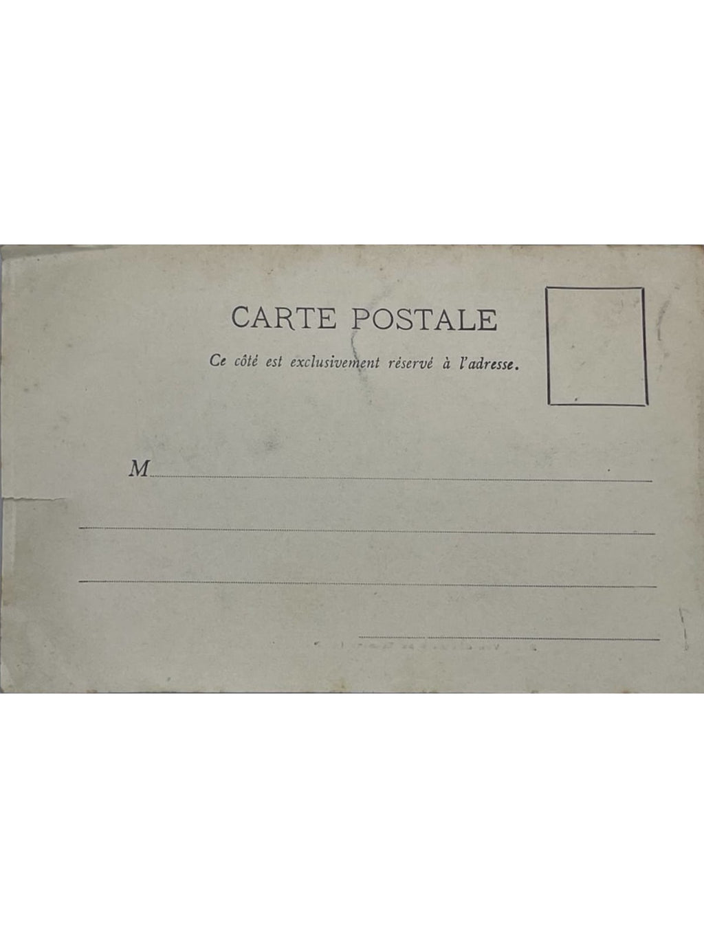 Verso de la carte postale
