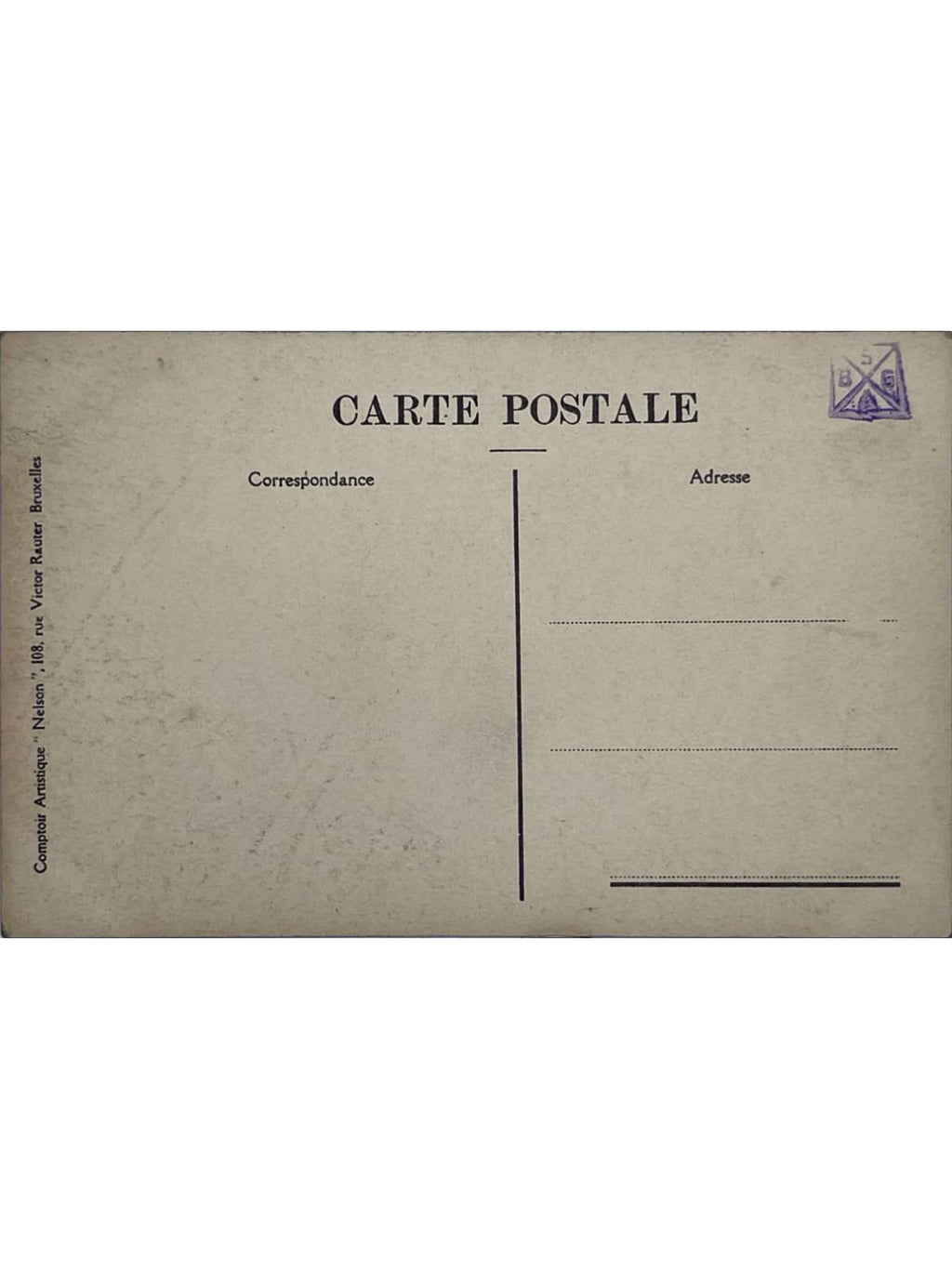 Verso de la carte postale