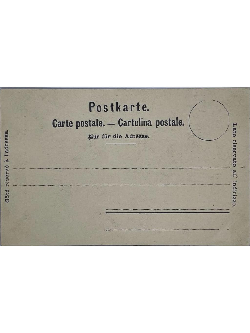 Verso de la carte postale