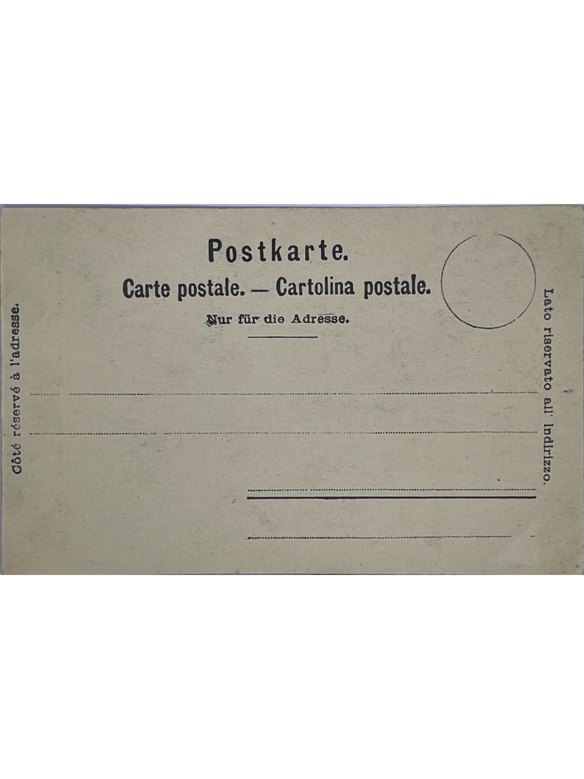 Verso de la carte postale