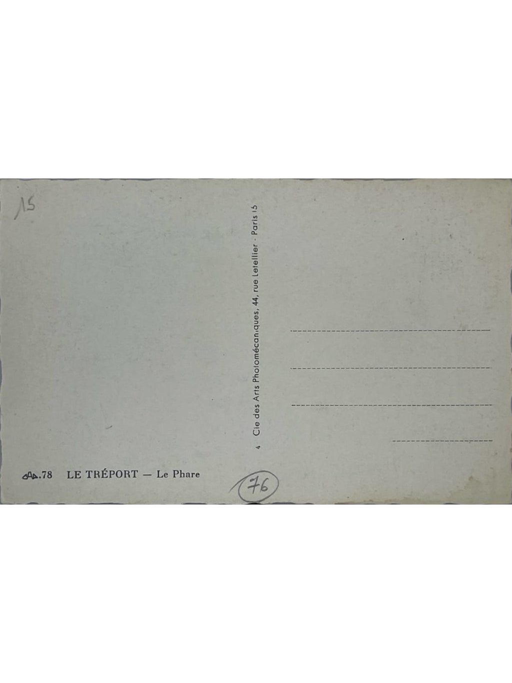 Verso de la carte postale