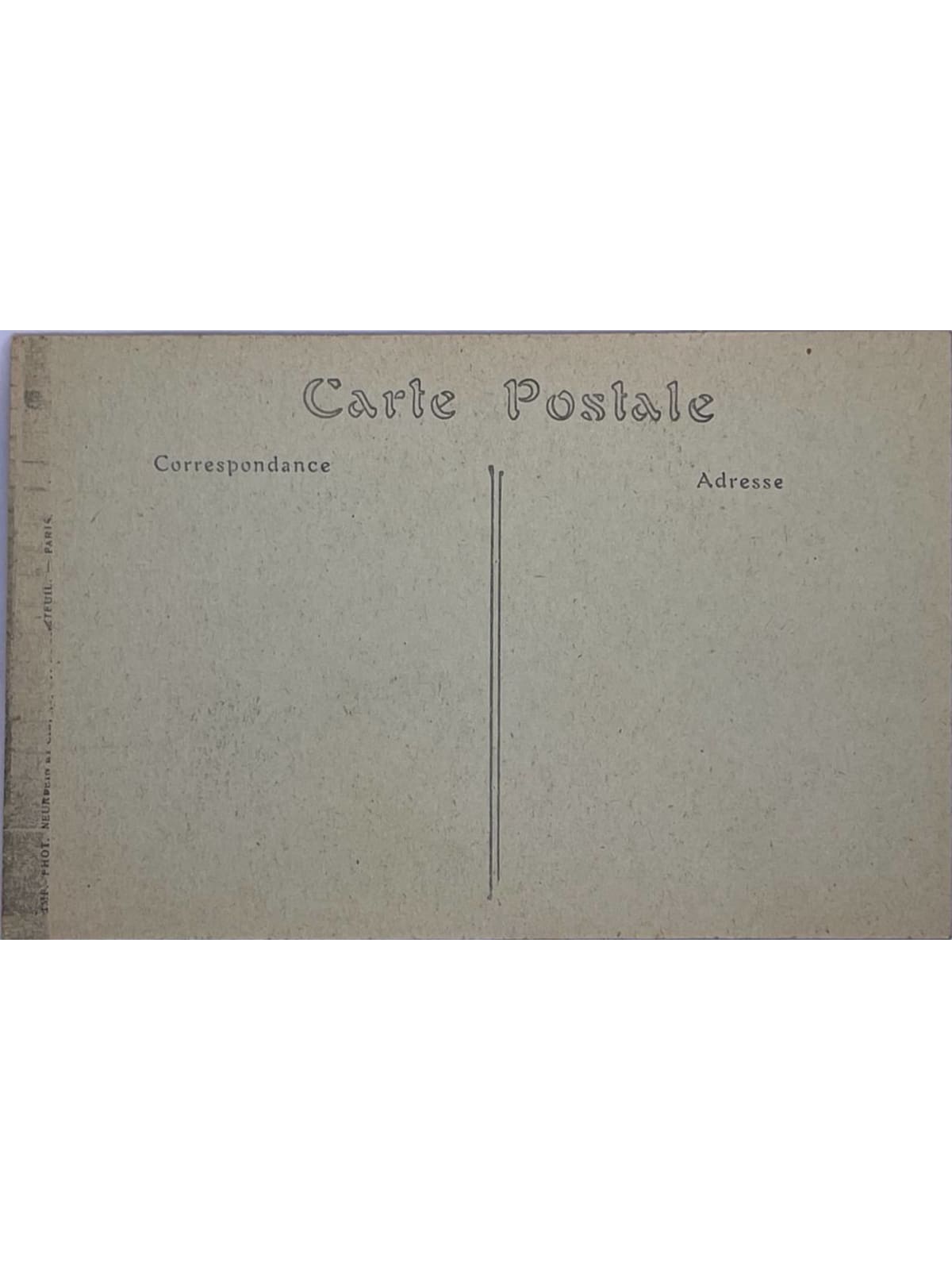 Verso de la carte postale