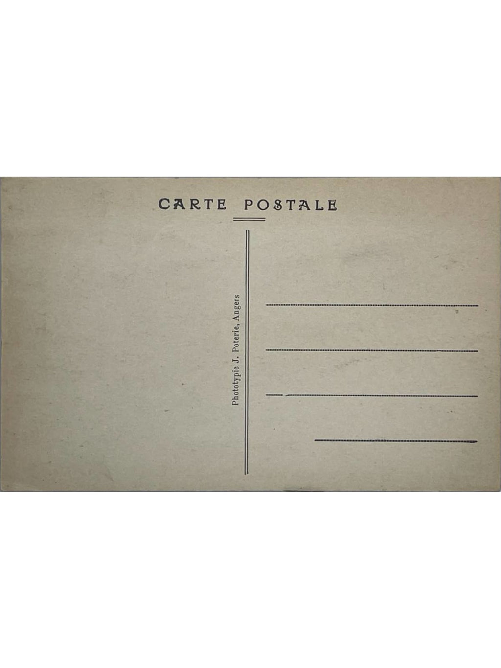 Verso de la carte postale