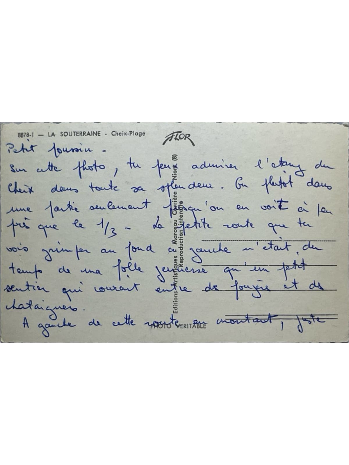Verso de la carte postale