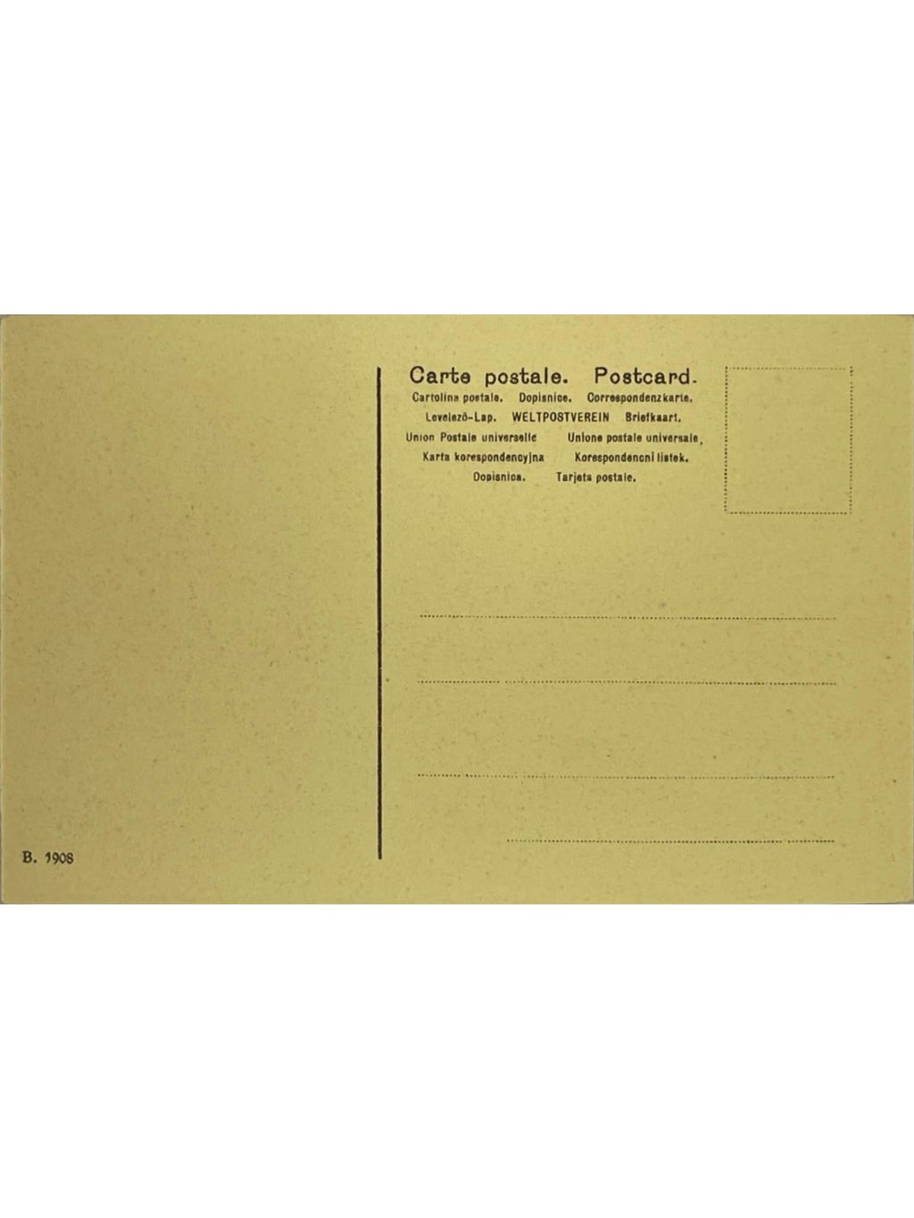 Verso de la carte postale