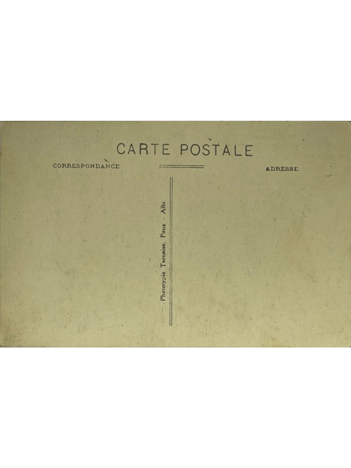 Verso de la carte postale