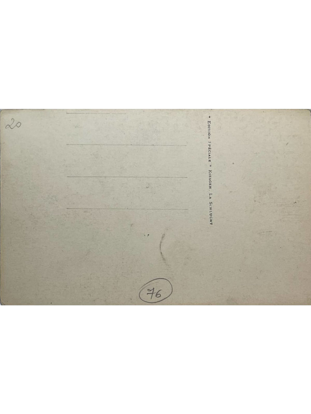 Verso de la carte postale