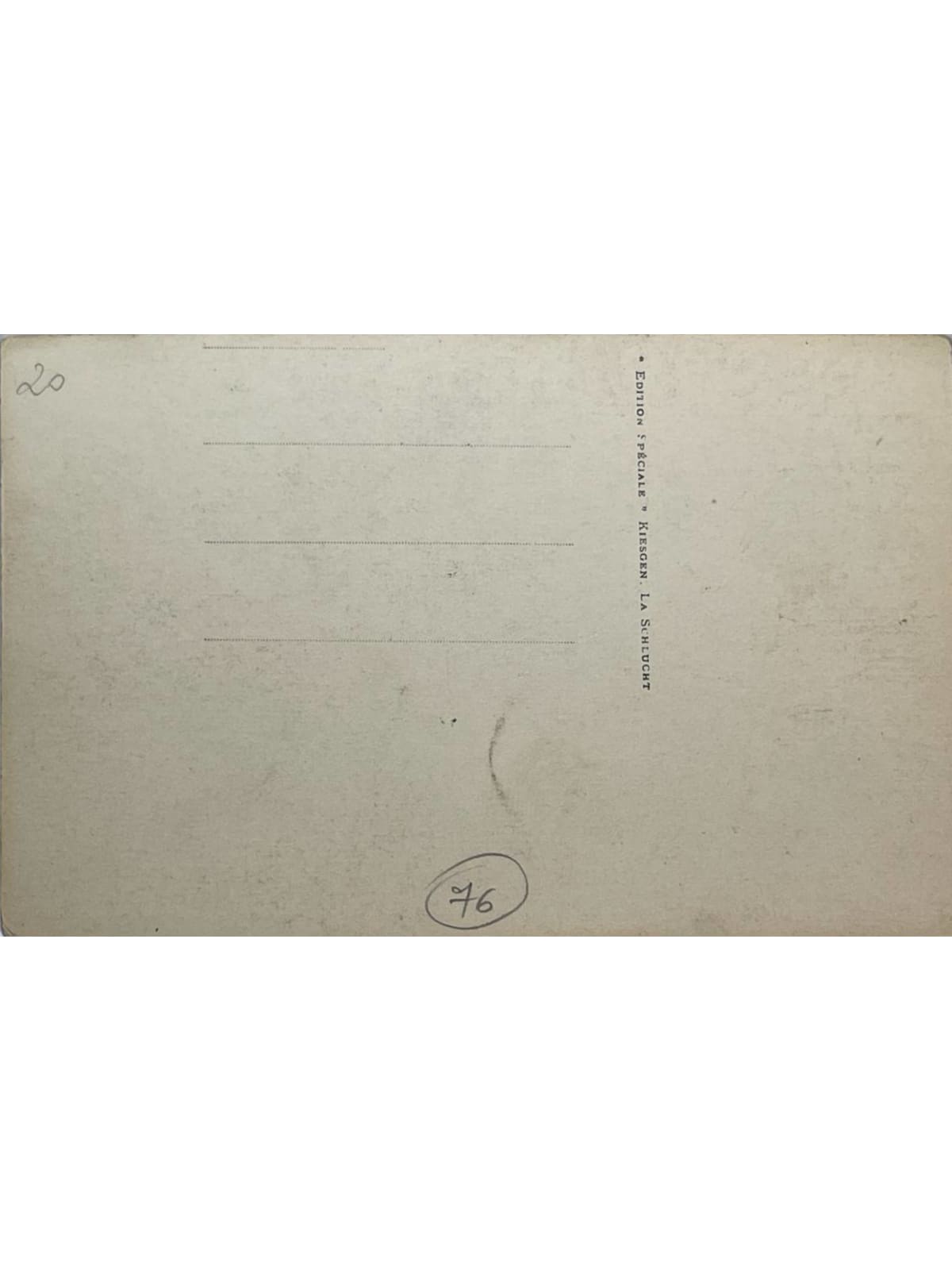 Verso de la carte postale