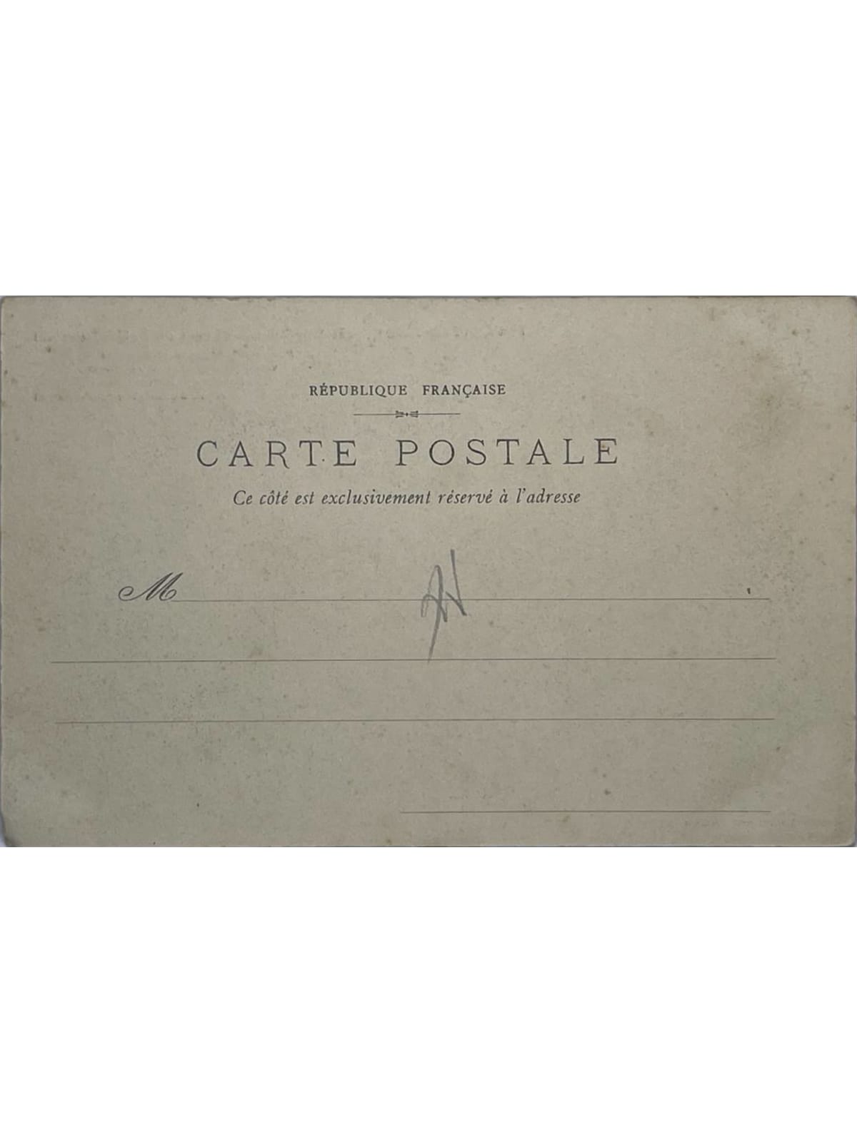 Verso de la carte postale