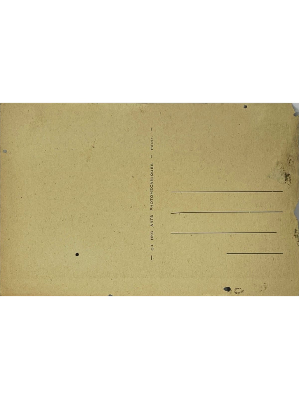Verso de la carte postale