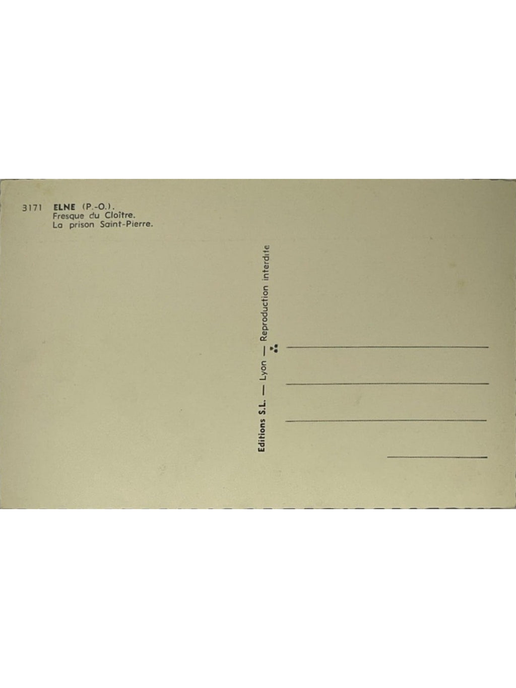 Verso de la carte postale