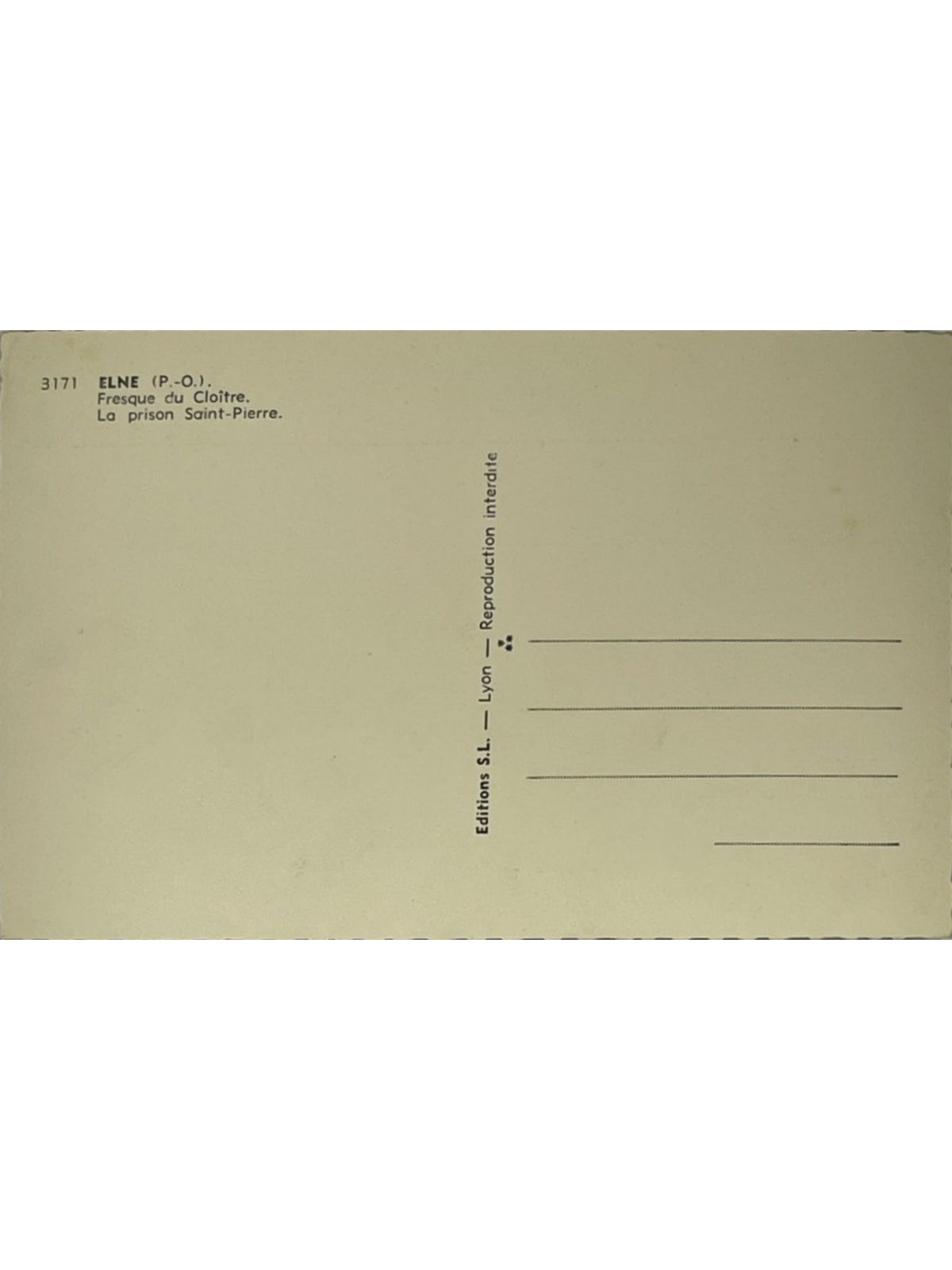 Verso de la carte postale