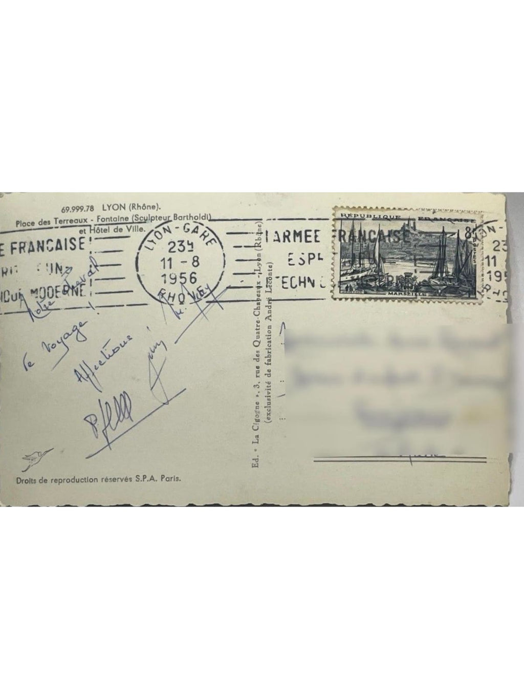 Verso de la carte postale