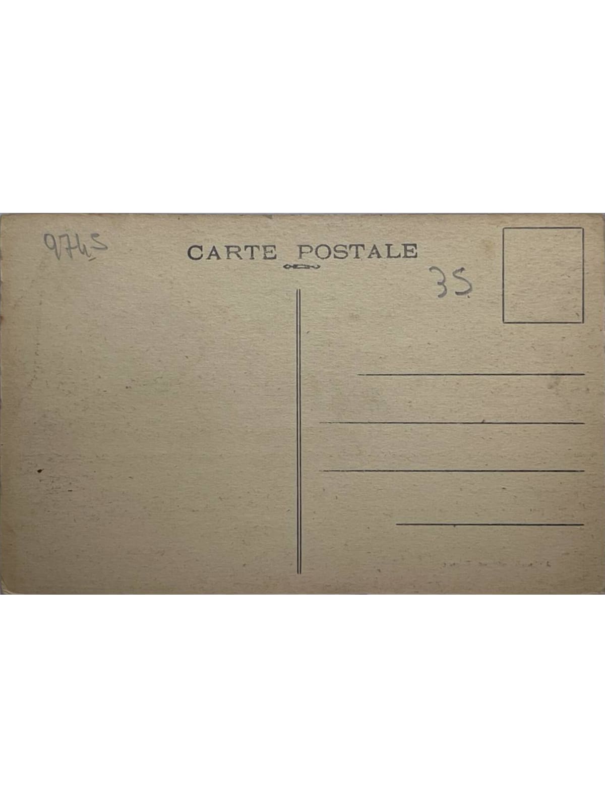 Verso de la carte postale