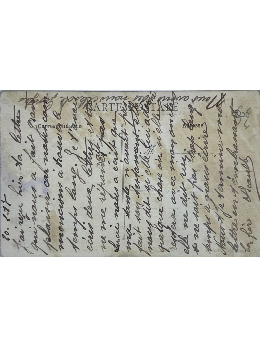 Verso de la carte postale