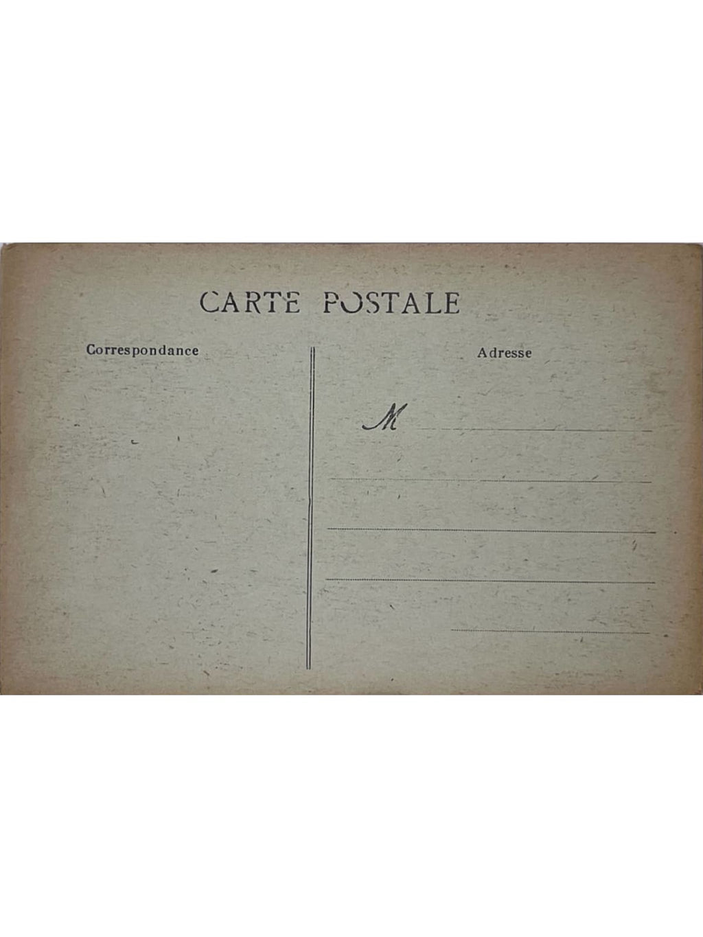Verso de la carte postale