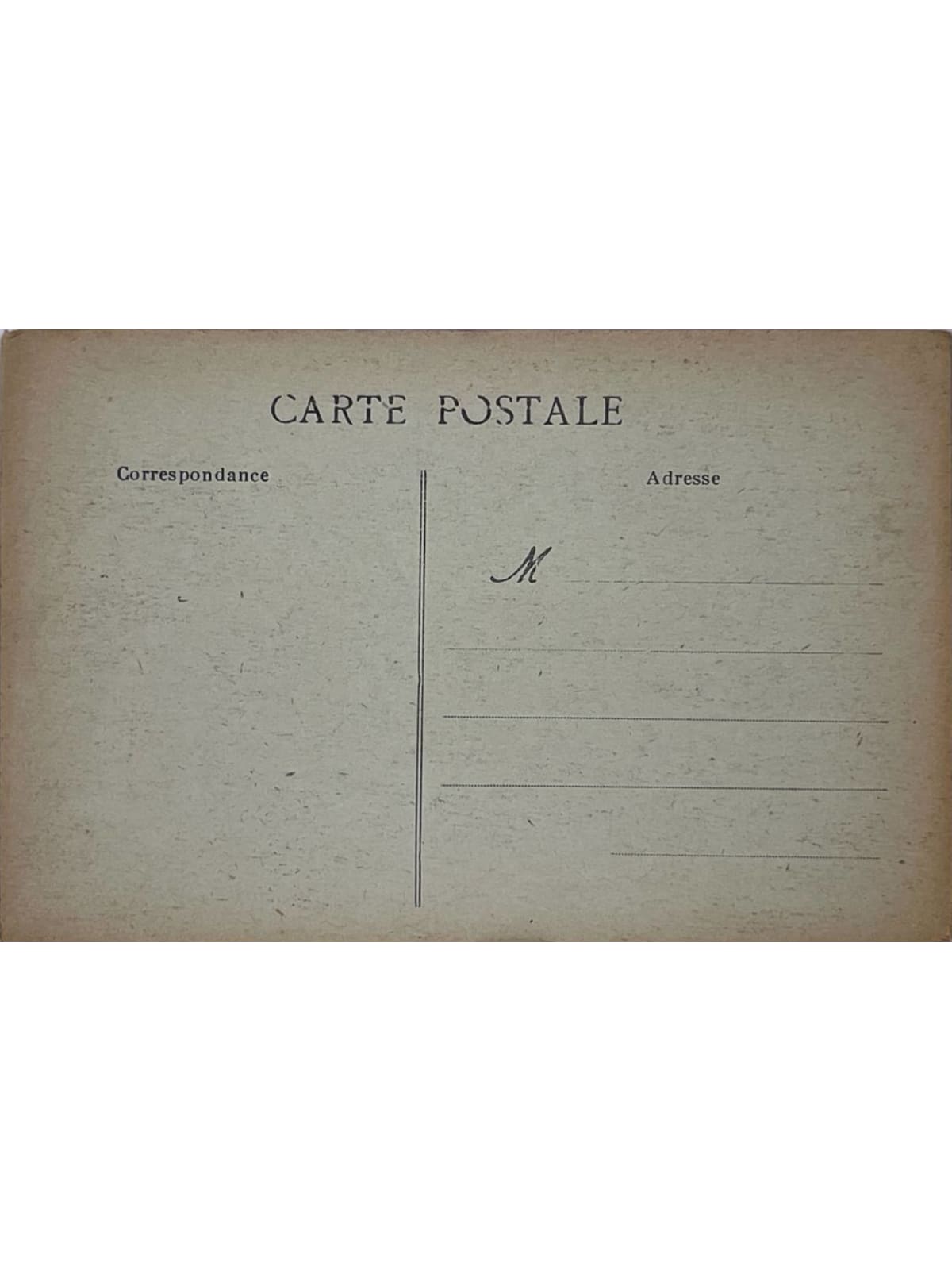 Verso de la carte postale
