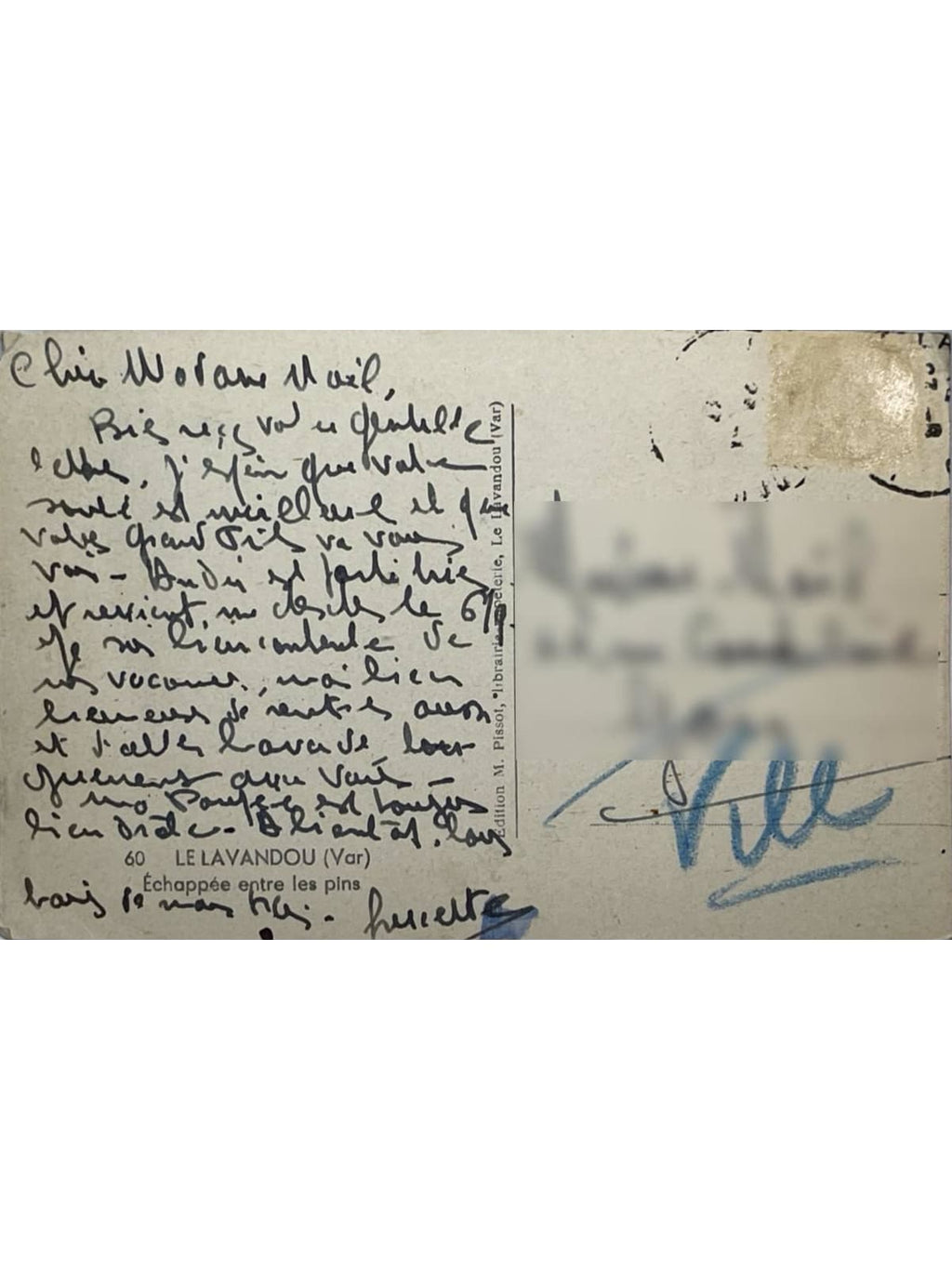 Verso de la carte postale