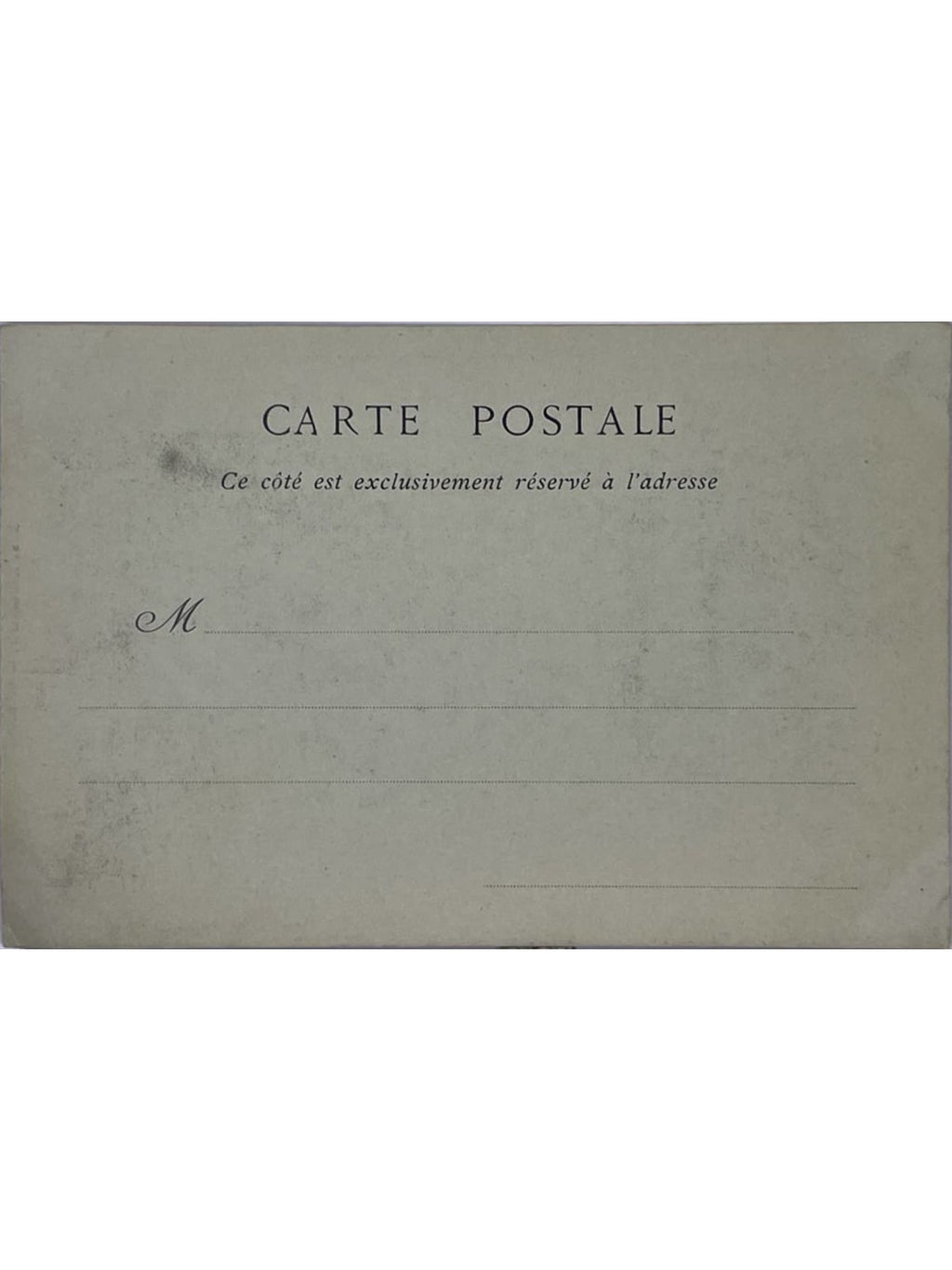 Verso de la carte postale