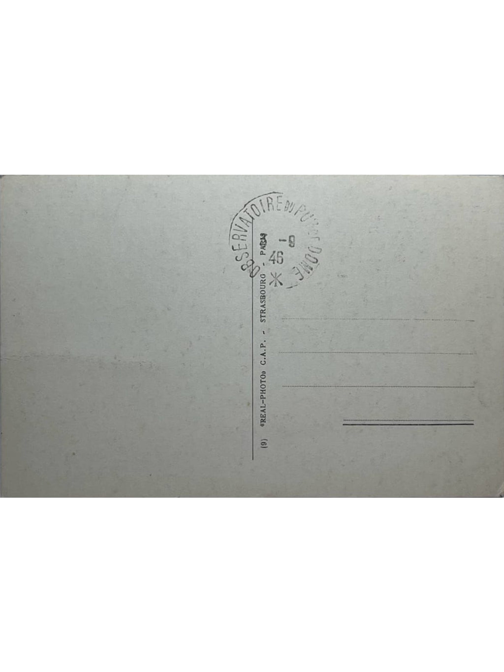 Verso de la carte postale