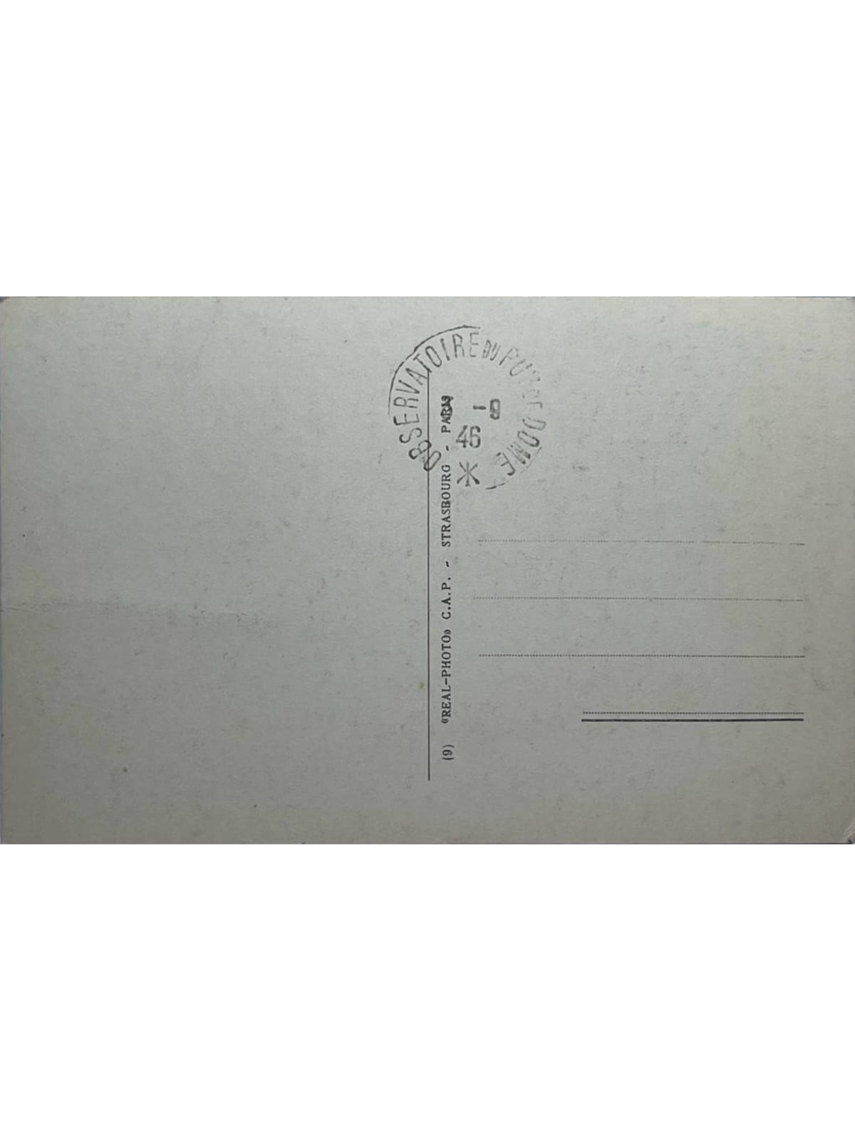 Verso de la carte postale
