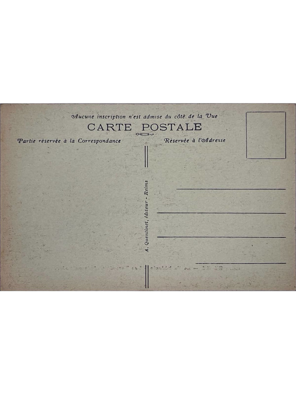 Verso de la carte postale