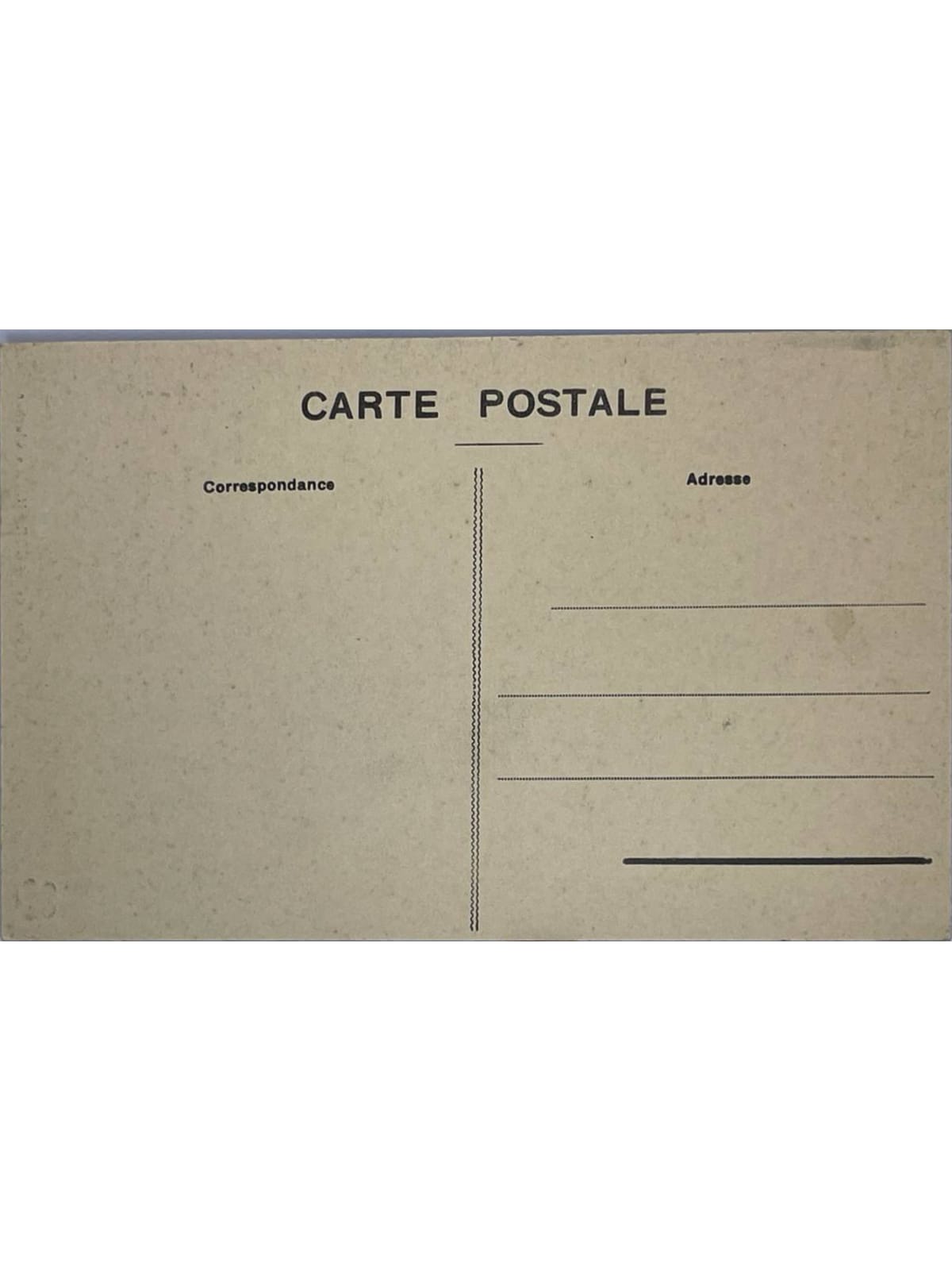 Verso de la carte postale