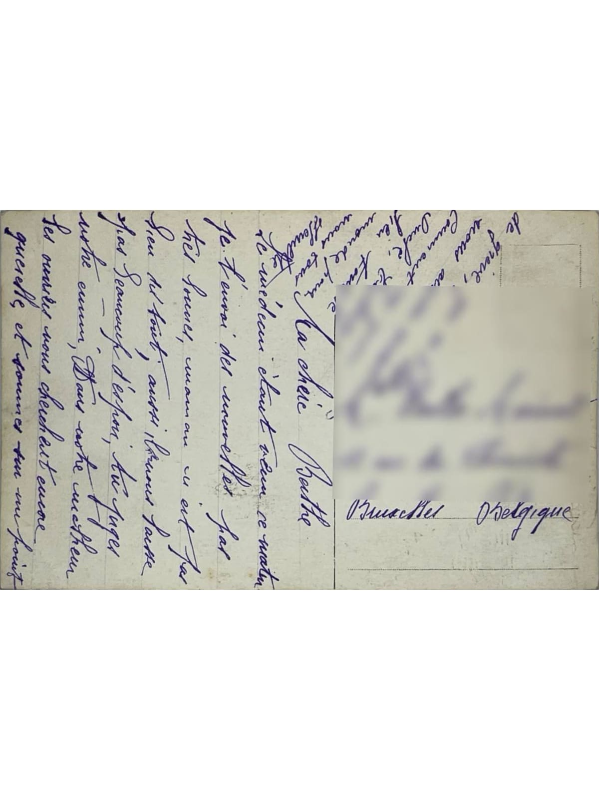 Verso de la carte postale